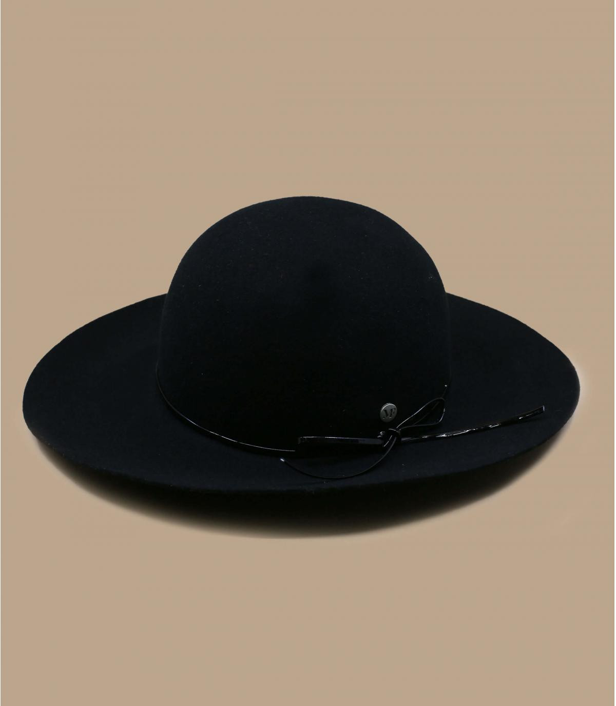 Black foldable floppy hat. Sofia black